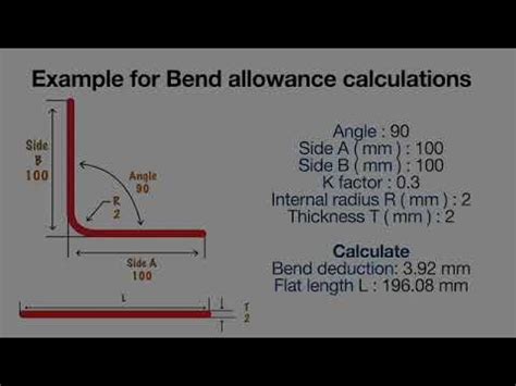 how to calculate sheet metal bend allowance|free bend allowance calculator.